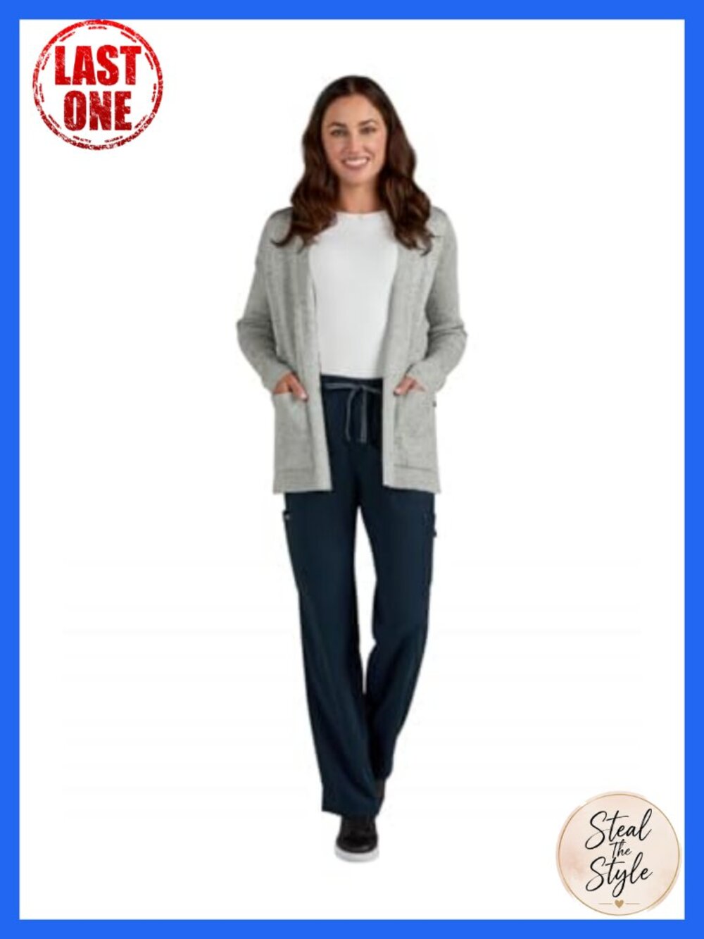 Soft Knit Open-Front Sweater Wrap with Pockets